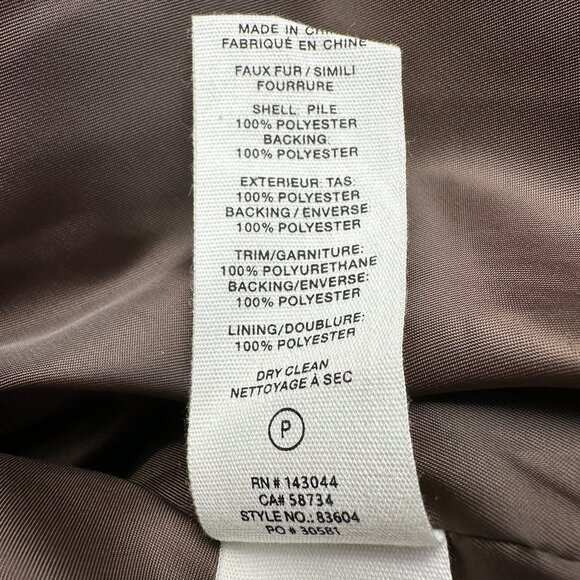 Avec Les Filles Faux Shearling Teddy Coat w/ Faux Leather Trim, Size S, Espresso - Picture 13 of 13